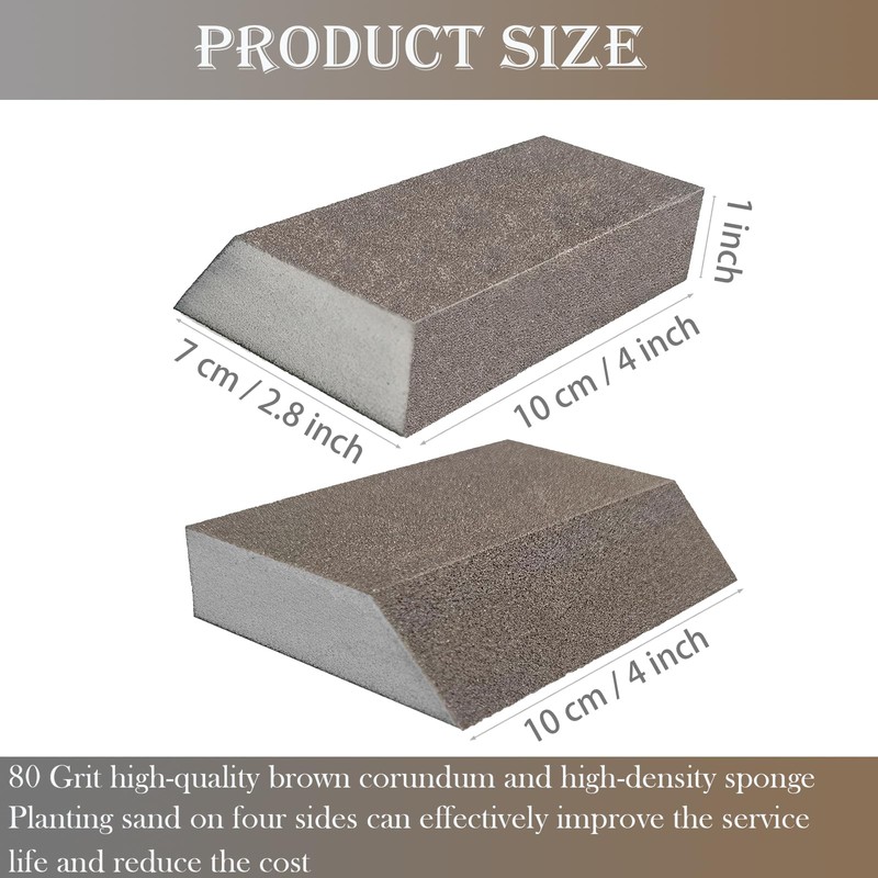 SACKORANGE 12 Pack Single Sanding Sponge Set - 80/100/120/180/220/320 Grit