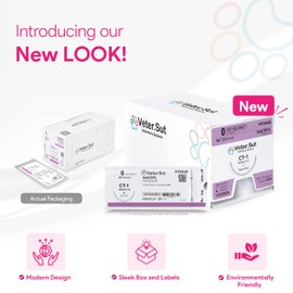 Veterinary Sutures - VeterSut Plain Gut Absorbable Surgical Suture USP Size 3-0, (FS-2) 3/8 19mm Reverse Cutting Needle, 28 Inches (70 cm), 12 Count, Veterinary Use