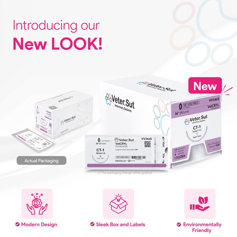 Veterinary Sutures - VeterSut Plain Gut Absorbable Surgical Suture USP