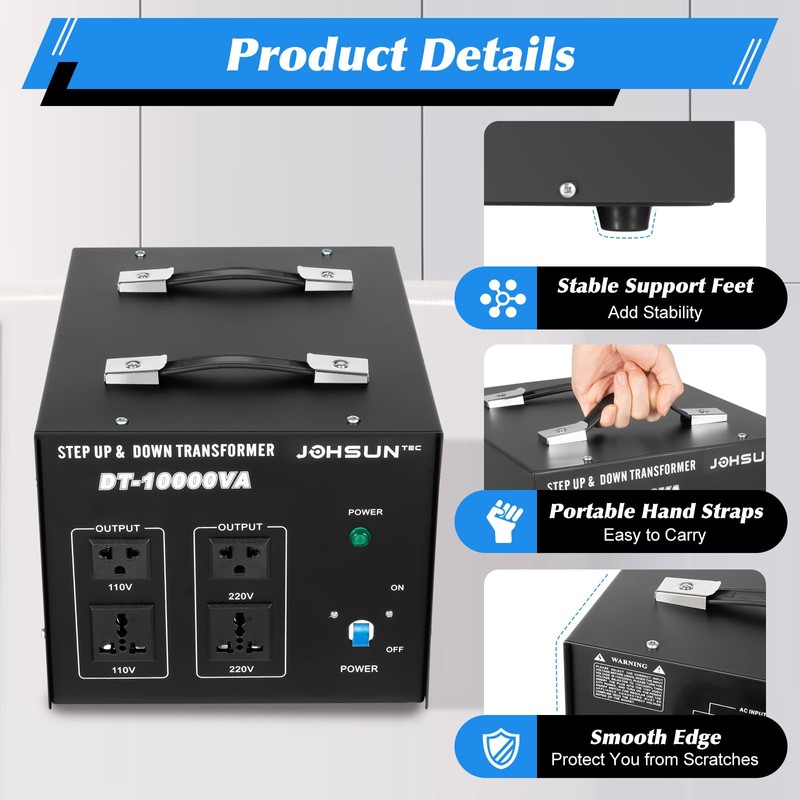 5000W/10000W Voltage Converter Transformer Step Up/Down 110V/220V Heavy Duty Voltage