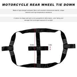 MTRPS Motorcycle Rear Wheel Tie Down Strap, Transport Balance Tire Straps Strong Polyester Handlebar Belt, Universal Heavy Duty Rear Wheel Strap for Trailer Scooter Motorbike Dirt Bike (Black)
