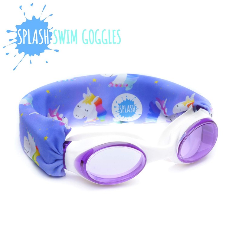 Splash Place SWIM GOGGLES with Fabric Strap - RAINBOW UNICORN