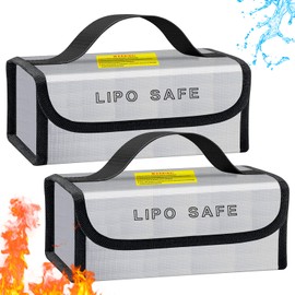 IANDAIROK 2PCS 230x80x100mm Lipo Battery Safe Bag Fireproof Charging Bag for RC Lipo Battery Pack Storage Charging Transport, Home Office Travel Lipo Safe Storage Pouch
