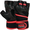 Mrx Weight Lifting Leather Gloves With Long Wrist Strap -
