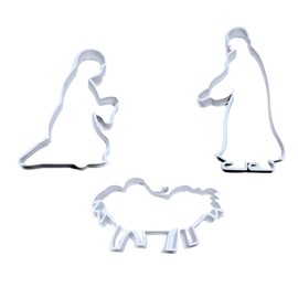 NATIVITY SCENE BABY JESUS MANGER MARY JOSEPH CHRISTMAS SET OF 3 COOKIE CUTTERS MADE IN USA PR1356