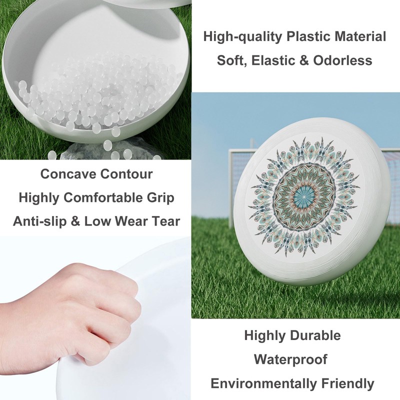 Uanvaha Mandala Floral Flying Disc Turquoise Flower Paisley Boho Feathers