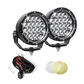 EXZEIT 160W 5 Inch Driving Lights,11200 Lumens Round Fog Lights Offroad Lights for Jeep Wrangler Trucks Toyota Pickup SUV ATV, Diffuser Covers and Yellow Covers Changeable, 12V/24V