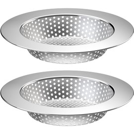 Stainless Steel Kitchen Sink Strainer Plugs,Drain Protector for Bathroom, Kitchen, Shower, 7.5cm External Diameter, 5.5cm Inner Diameter(2pcs)