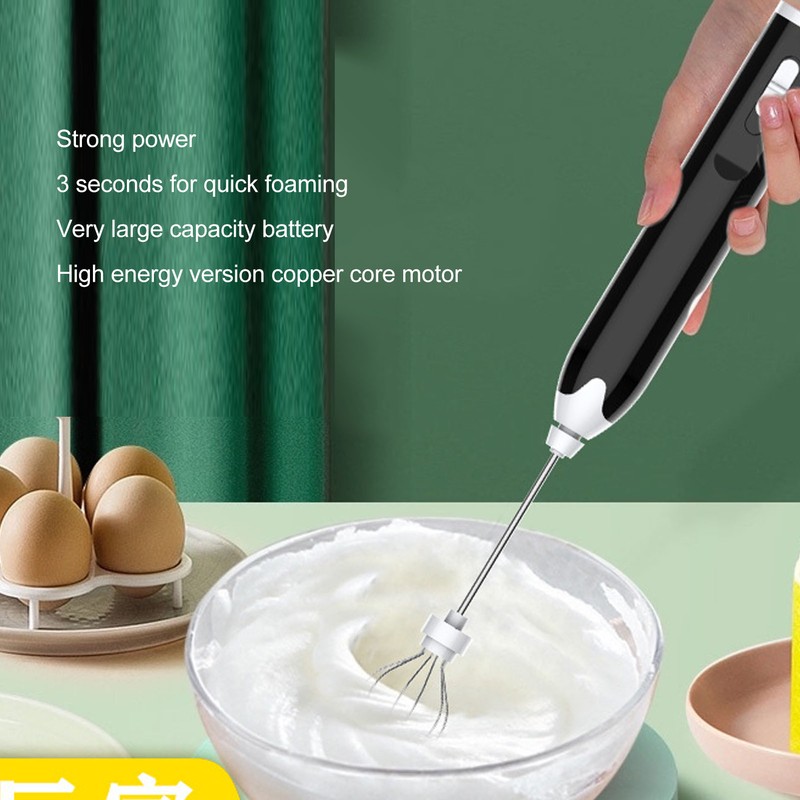 Electric Egg Beater Portable Multi Gears Milk Frother Rechargeable Kitchen