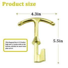 Follde M07001 Water Meter Box Key, Water Meter Cover/Lid Opening Tool, 5.5 Inches (M07001 Water Meter Box Key * 1 Pcs)