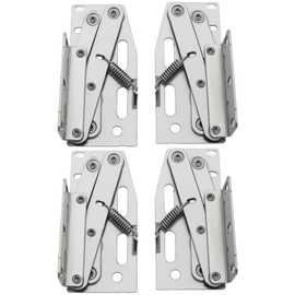 YINETTECH 2 Pairs 45 Degree Scissor Hinges Nickel Plated Steel tip Out Tray Hinges for Cabinet Organizer Drawer Bathroom Cabinet Silver