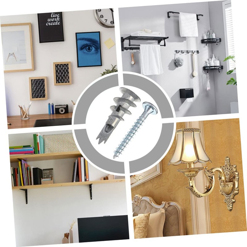 ULTECHNOVO 50sets Drywall Screws and Anchors Self-Drilling for Household Fixing