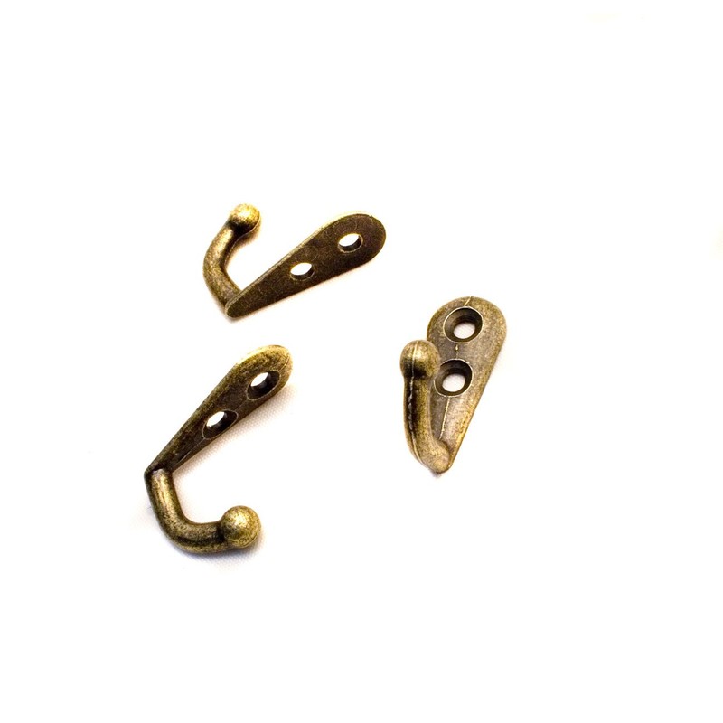 FUXXER® - antique coat hook, towel hook, cast iron brass