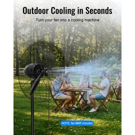 Ehiair Magnetic Outdoor Misting Fan Kit, Upgraded Fan Mister Kit for Outside, Triple Nozzle Design, 16.4FT Misting Line, Misting Cooling System for Patio, Backyard, Pool (Fans Not Included)