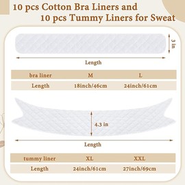 Cotton Tummy Liners and Bra Liners Set for Sweat Rash Skin Folds Plus Size Women Sweating Supplies