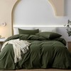 JIYUAN 100% Washed Cotton Duvet Cover Set Comfy Simple Style