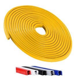 Winfort 16.5FT(5M) Universal Car Door Edge Protector Guards, No-Glue Required Rubber Seal U Shape Automotive Door Entry Guard, Suitable for Most Cars, SUVs and Trucks (Yellow)