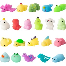 21 Pieces Mini Animal Squishy Pack - Soft Fidget Toys Stress Mochi Squeeze Toys, Kids Childrens Fidget Stress Relief Sensory Toy Party Bags Filler