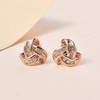 TJC White Diamond Knot Earrings for Women with Push Back