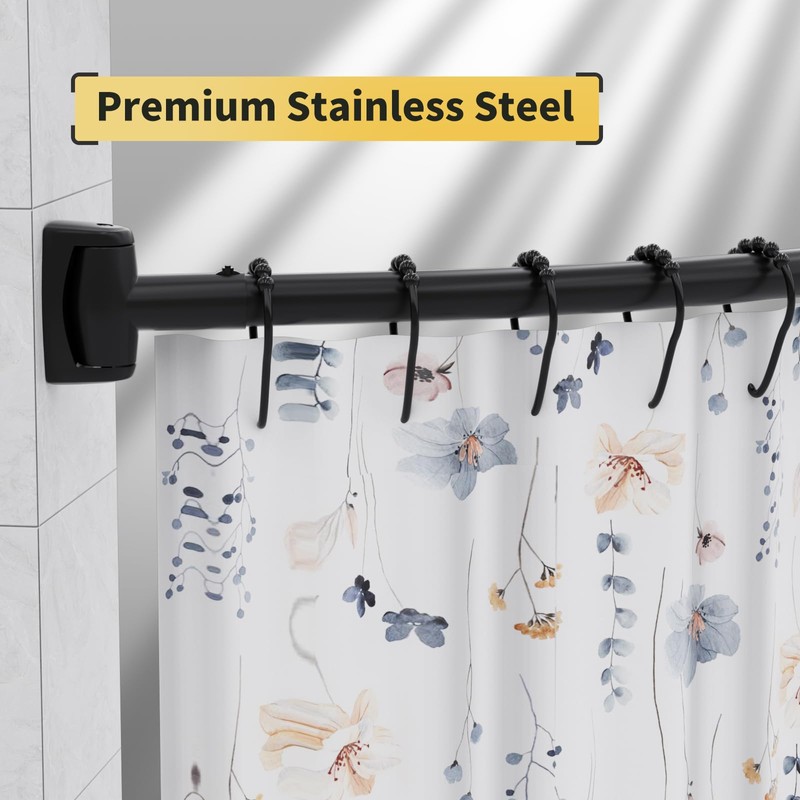 Chrsouly Curved Shower Curtain Rod, Heavy Duty, Adjustable 30-45 inch