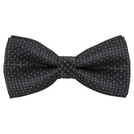 BomGuard Elegant Children's Boy's Bow Tie Small Checked Patterned - Toddler Baby Bow - Tied Length Adjustable, black