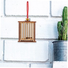 FRCOLOR 1pc Cage Cricket Cage Cage Transport Cage Habitat Reptiles Outdoor Cricket Nature Exploration Toy Reptile Terrarium Mini Pets Pet Supplies Wooden Travel Hanging