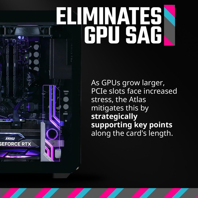 Cooler Master Atlas ARGB GPU Support Bracket, Aluminum Magnets Stand,