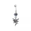 LionGothic Belly Navel Ring Dangle Fairy Faerie with Prong Setting