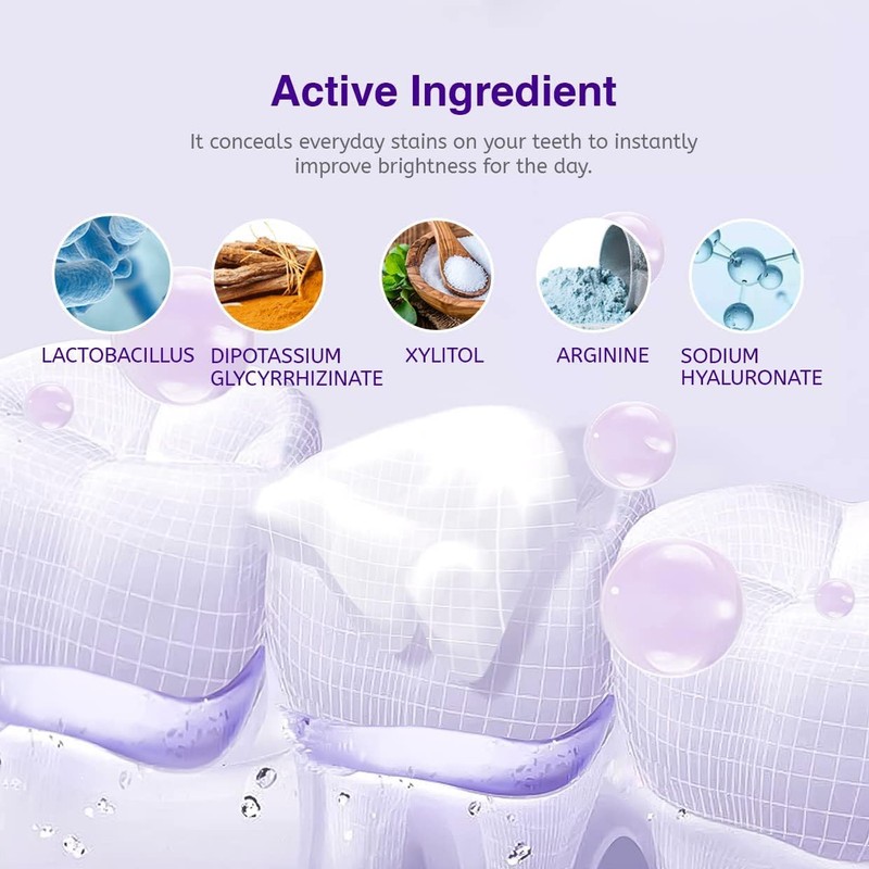 Purple Toothpaste, V34 Purple Toothpaste Whitening, Purple Teeth Whitening Toothpaste,