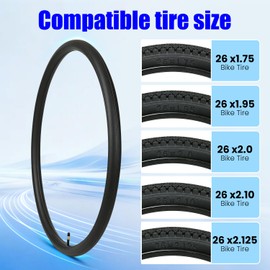 26"x1.75-2.125 Bicycle Tube Compatible with 26x1.95 26x1.75 26x2.0 26x2.10 26x2.125 Bike Tires with 48mm Schrader Valve 26inch Inner Tube for Mountain/Road/Cruiser/City Bikes 4 Pack with Bicycle Tools