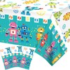 littkeef cliaet 3 Pcs Robots Tablecloth Plastic Table Covers Robots