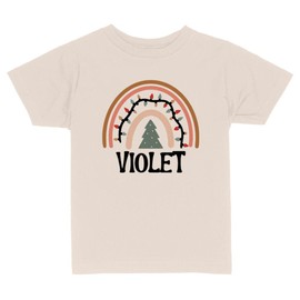 Christmas Rainbow Violet Toddler Kids T-Shirt 2T Natural