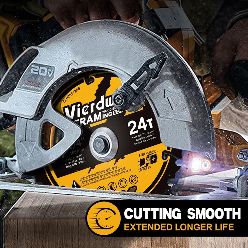 VIERDWIN 6-1/2 Inch 40-Teeth(1PC) Circular Saw Blade with 5/8'' Arbor,