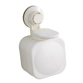 Gatuida Wall Mounted Soap Dispenser with Suction Cup Easy Install Shampoo Body Wash Holder for Bathroom Kitchen and More Press Type Access Capacity No Drilling Required