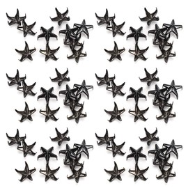 Pack of 200 Star Rivets, 10 mm Star Claw Nails, Leather Crafts, Metal Punk Rivets for DIY Bags, Hats, Clothing, Decoration (Black)