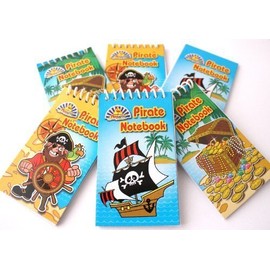 12 Pirate Mini Spiral Notebooks for Children's Birthday Party Loot Bags