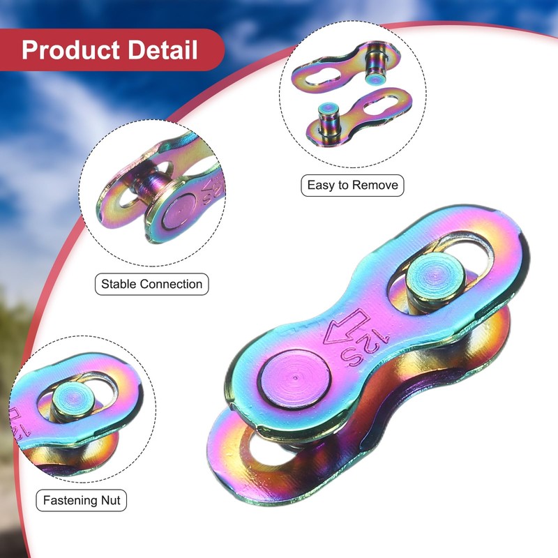 sourcing map 4pcs Bicycle Missing Link 12 Speed Reusable Steel