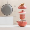 Pomegranate Shape Travel Teapot, Portable Ceramic Tea Set, 1 Pot