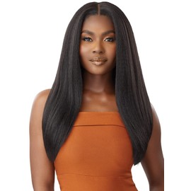 Outre - 5X5 Lace Closure Wig - Human Hair Blend - Kinky Straight 24" (DRFF RED VELVET)