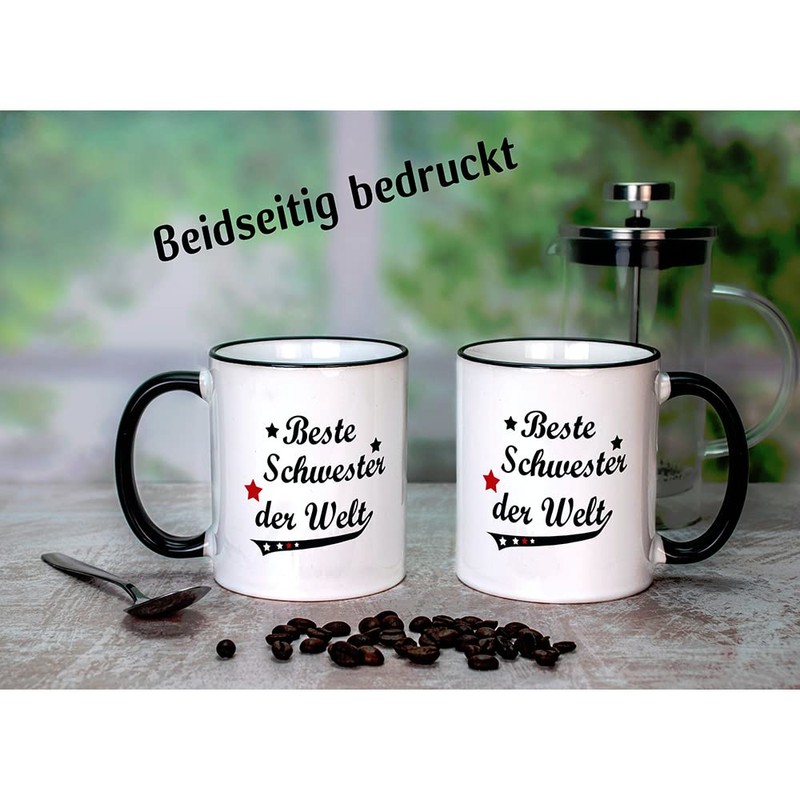 Schwester Geschenk - Tasse mit Druck für die beste Schwester