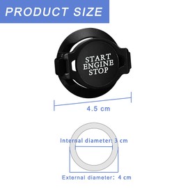 Adunsiaoto Car Outlet Engine Push Start Stop Button Cover, Car Ignition Button Protective Cover, Universal Anti-Collision Auto Ignition Buttons Decorative Covers for Cars SUVs Trucks(Black)
