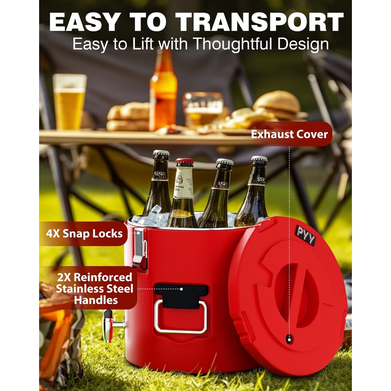 PYY PYY Insulated Beverage Dispenser - 4 Gallon Stainless Steel