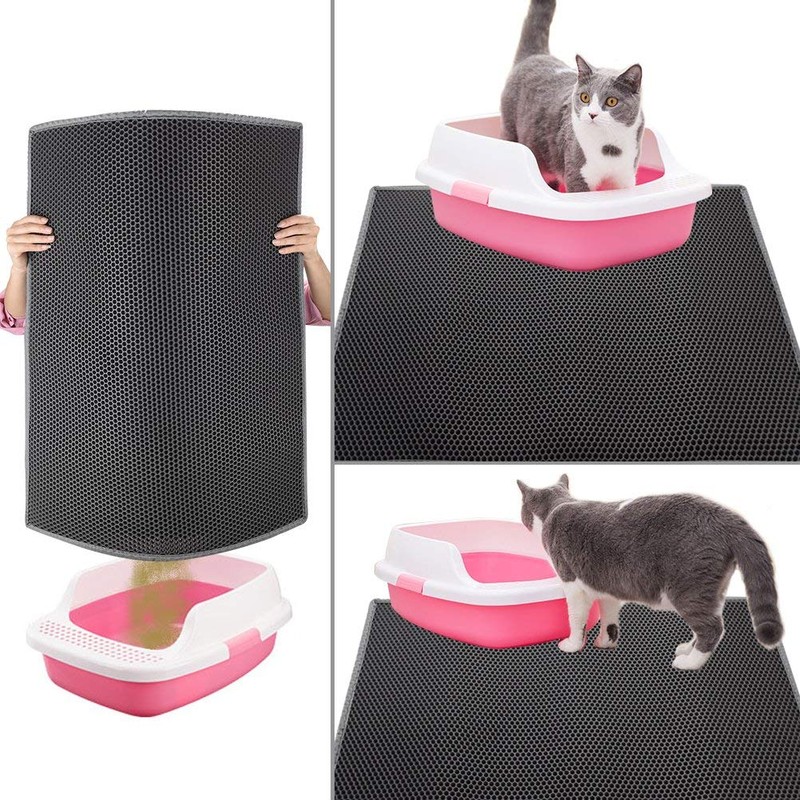 Pieviev Cat Litter Mat Double Layer Waterproof Urine Proof Trapping