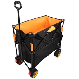 ESPIDOO Heavy Duty Folding Wagon Cart: 450lbs Capacity Extra Long 52.7" Shelf - All-Terrain Wheels for Camping & Beach - Compact Foldable Design for Easy Storage