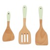 3Pcs Wooden Spatula Set Heat Resistant Light Weight Kitchen Cooking