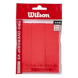 Wilson WR8449805001 Wilson Tennis Badminton Grip Tape Pro Over Grip V2.0 3-Pack Red