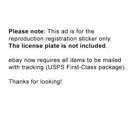 1958 California License Plate Registration Sticker, YOM, CA DMV