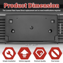 Jogscay License Plate Bracket Accessories for Chrysler Voyager Pacifica 2017 2018 2019, Front Bumper License Plate Holder Replacement Frame Black Mount