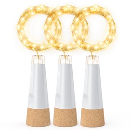 KOBWA Wine Bottle Lights with Cork, USB Rechargeable Small LED Fairy Lights for Bottles 2024 Upgraded DIY Bottle Light for Party Christmas Decorations