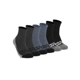 Timberland PRO Mens Work Socks, Quarter Socks, Sorbtek Moisture Control Mens Socks, Arch Support, Cushioned Footbed (Size 7-12; Multiple Colors; 6 Pairs)